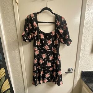 Mini Black Floral Dress